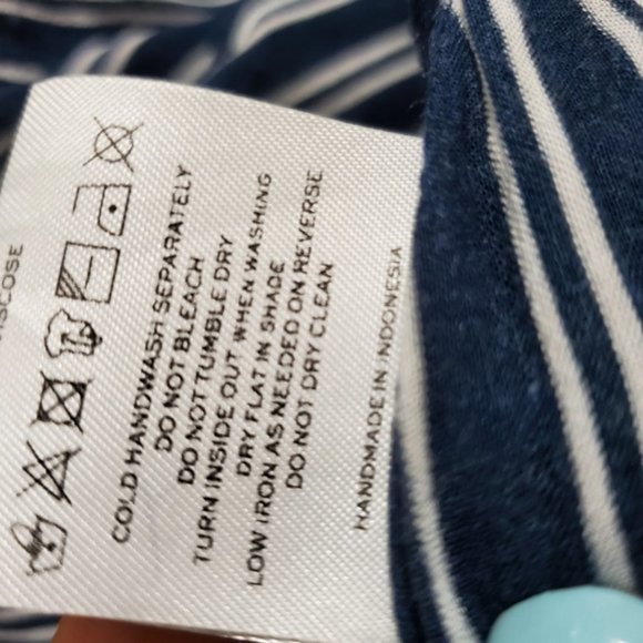 Faithfull the Brand Carioca Navy Blue Striped Wrap Dress Sz 6 - Picture 10 of 10